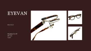 EYEVAN・跳ね上げ『Webb(47)-FP・TORT』再入荷